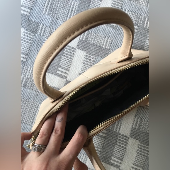 Zara creamy pink / beige classic bowler bag with crossbody strap - Picture 11 of 12